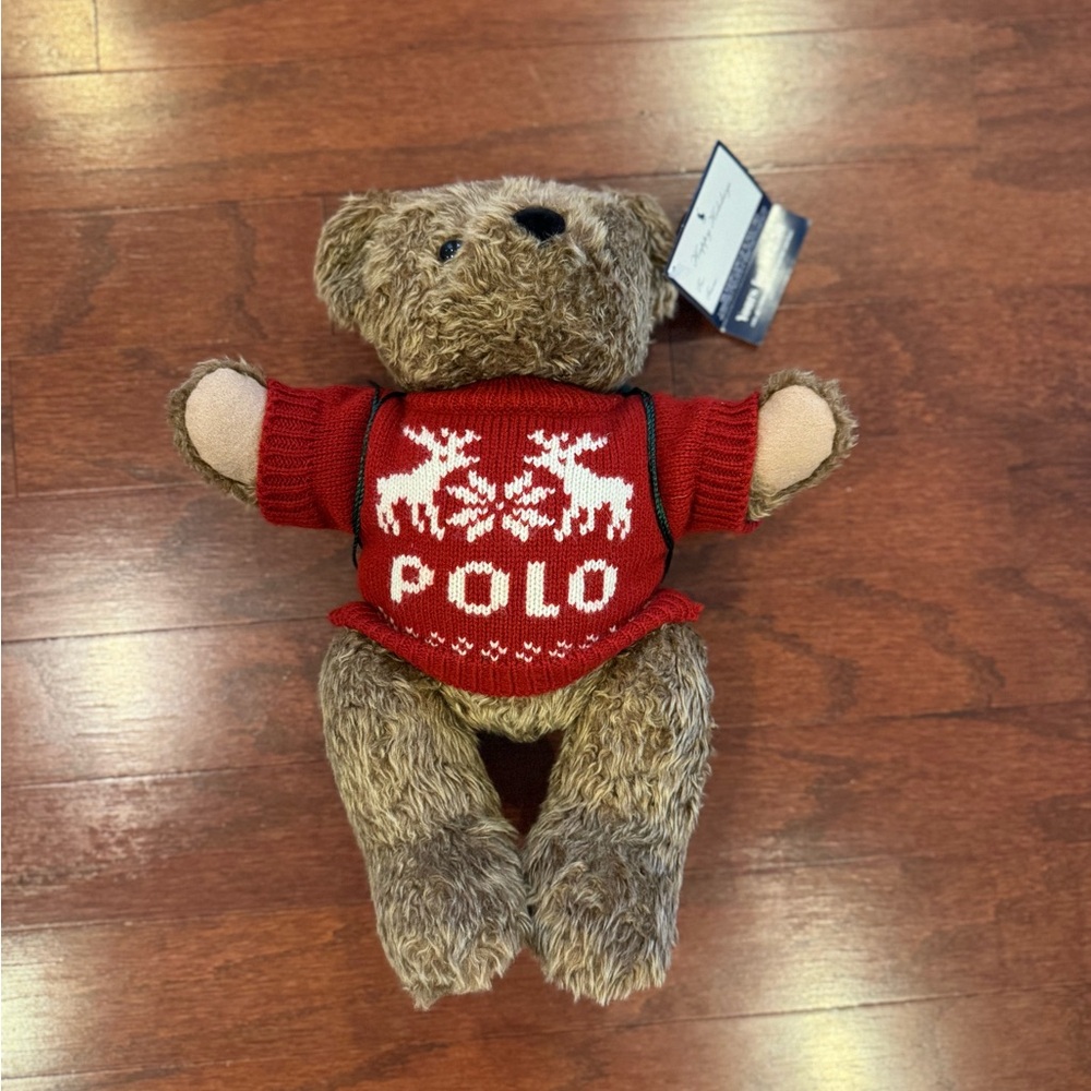 90s Ralph Lauren Green and Red Teddy Bear